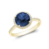 Yellow Gold / Created Blue Sapphire / Closeout