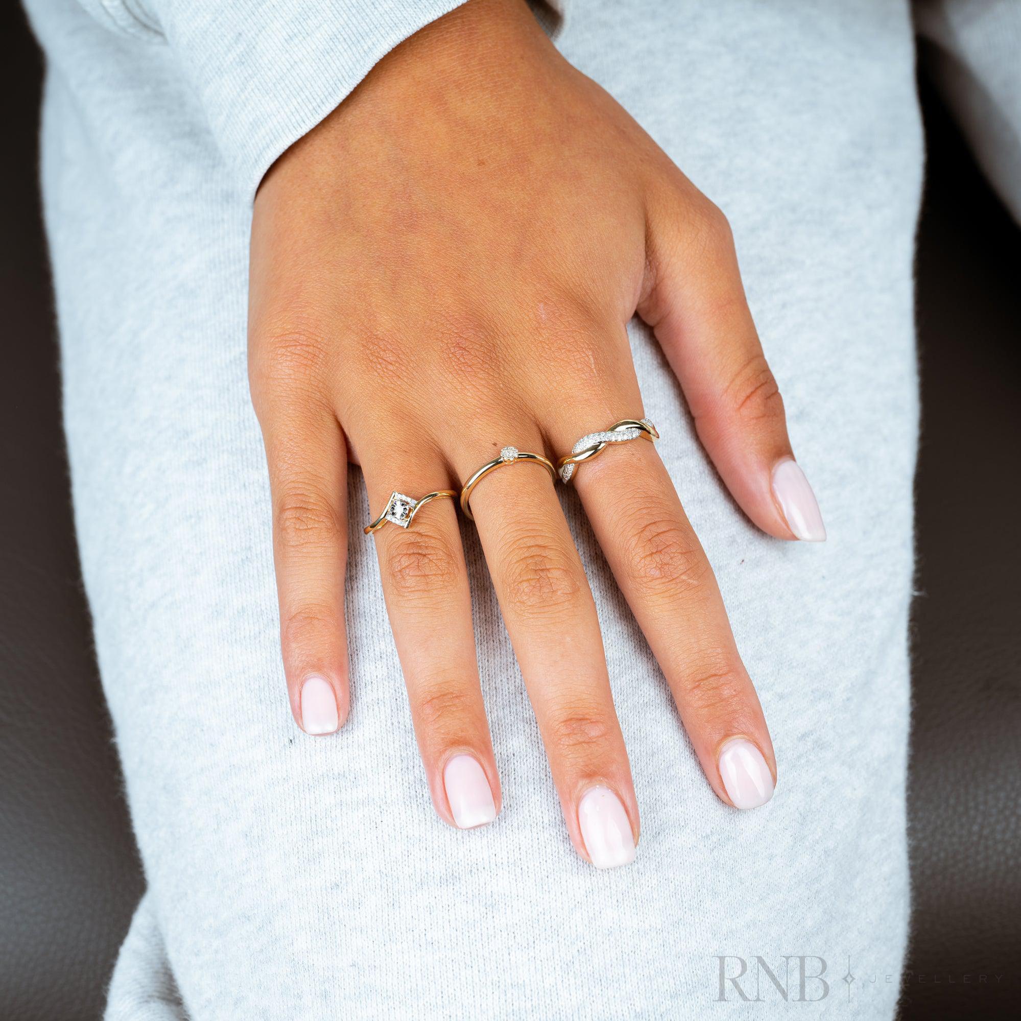 Intertwined Pave Diamond Ring-RNB Jewellery