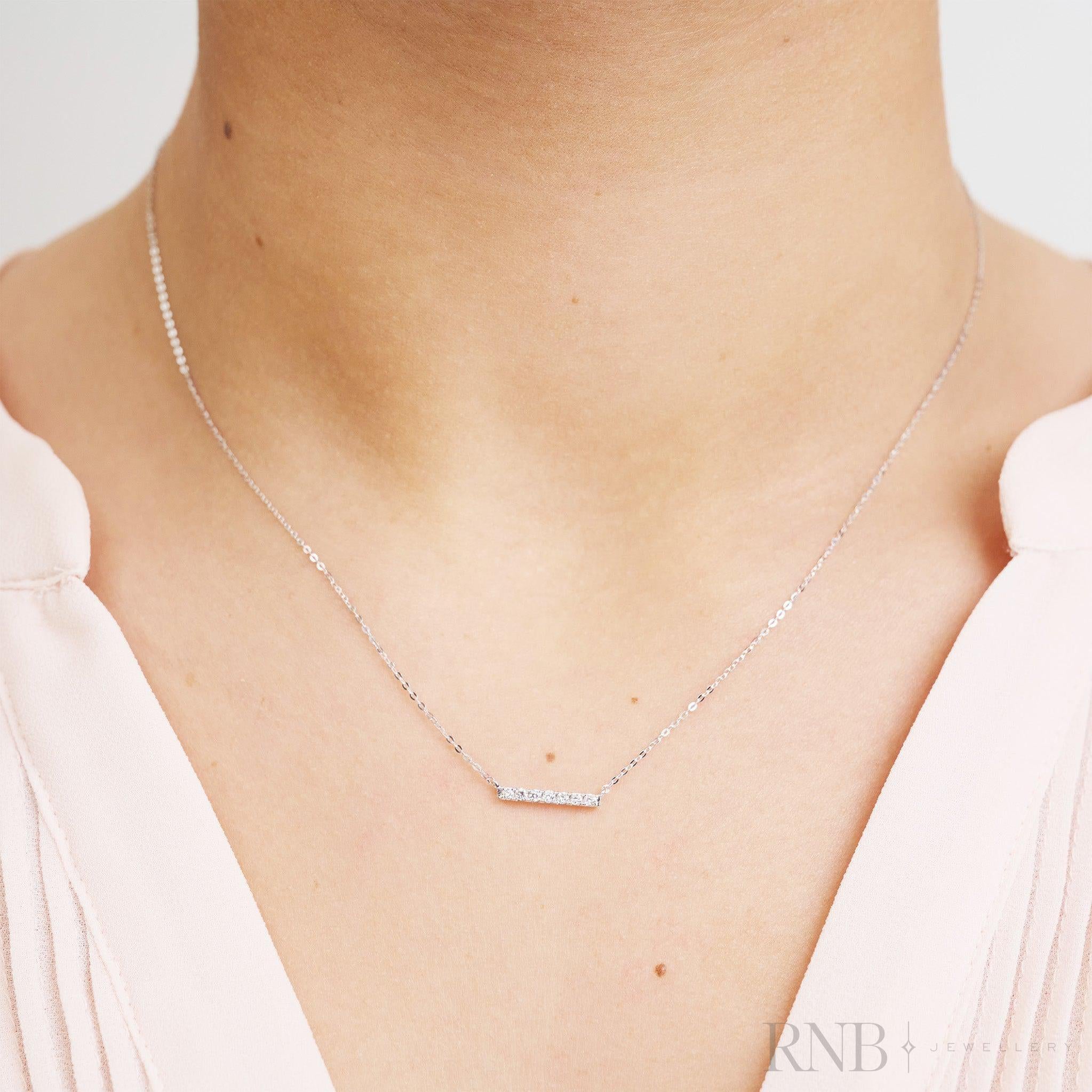 Diamond Bar Necklace-RNB Jewellery