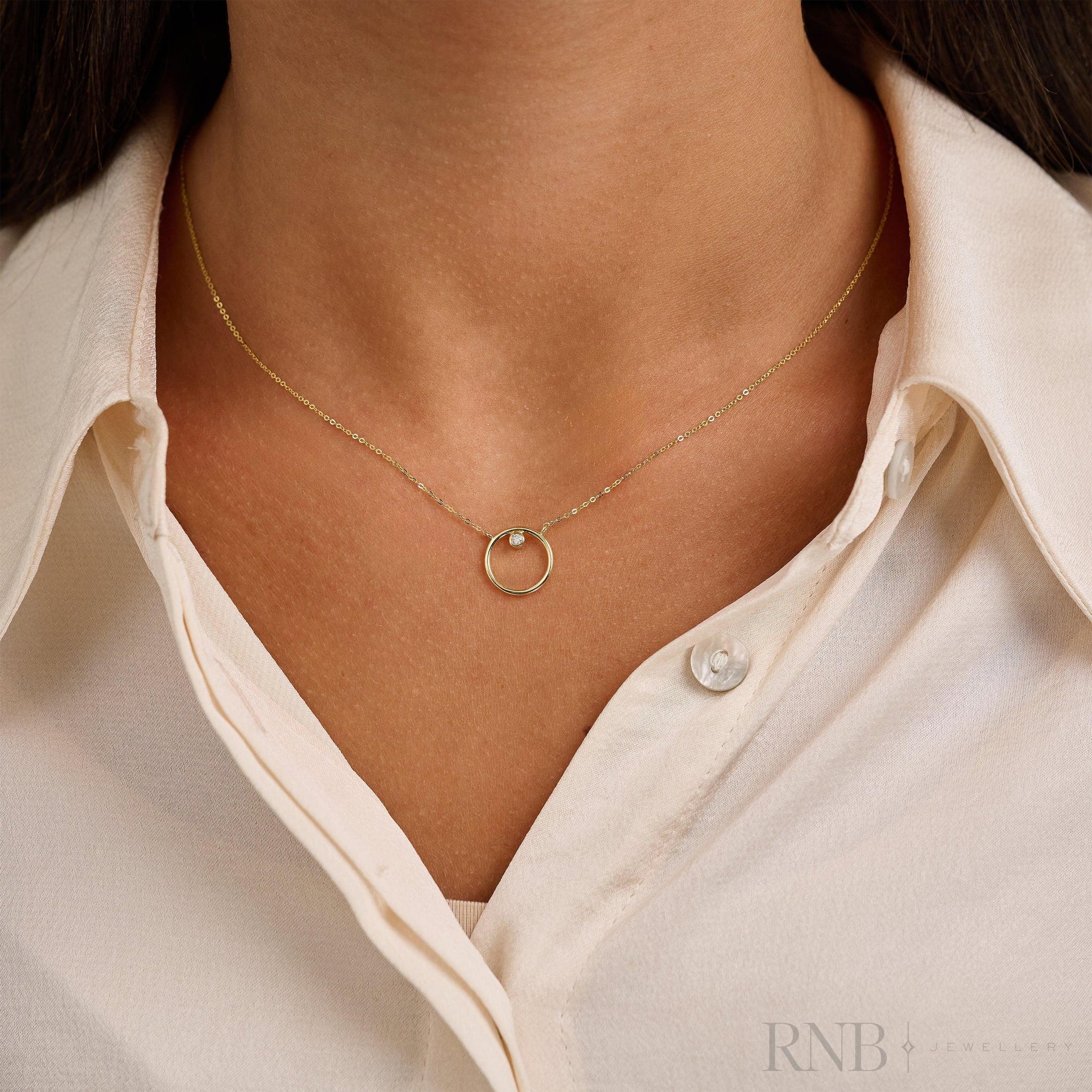 Diamond Circle Necklace-RNB Jewellery