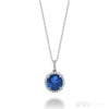 White Gold / Created Blue Sapphire / Closeout