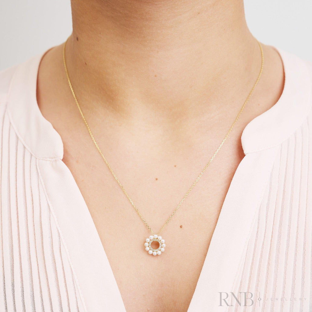 Cultured Pearl & Diamond Pendant-RNB Jewellery