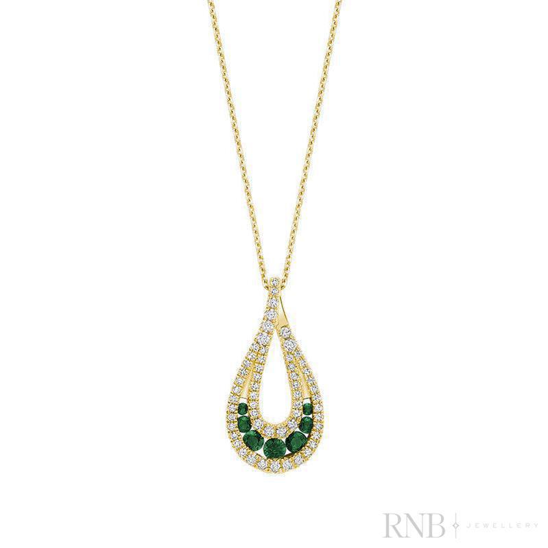 Fancy Pear Shape with Precious Stones & Diamonds Pendant-RNB Jewellery