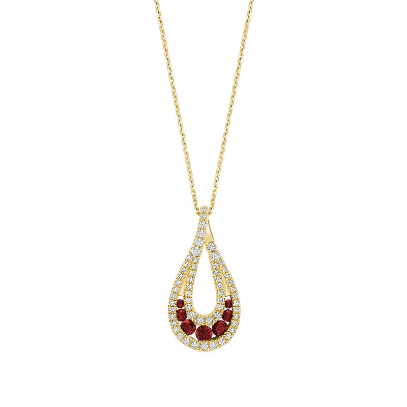 Fancy Pear Shape with Precious Stones & Diamonds Pendant