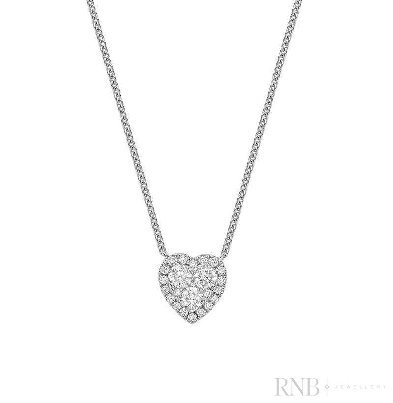 Heart Illusion Set Diamond Necklace (Copy)-RNB Jewellery