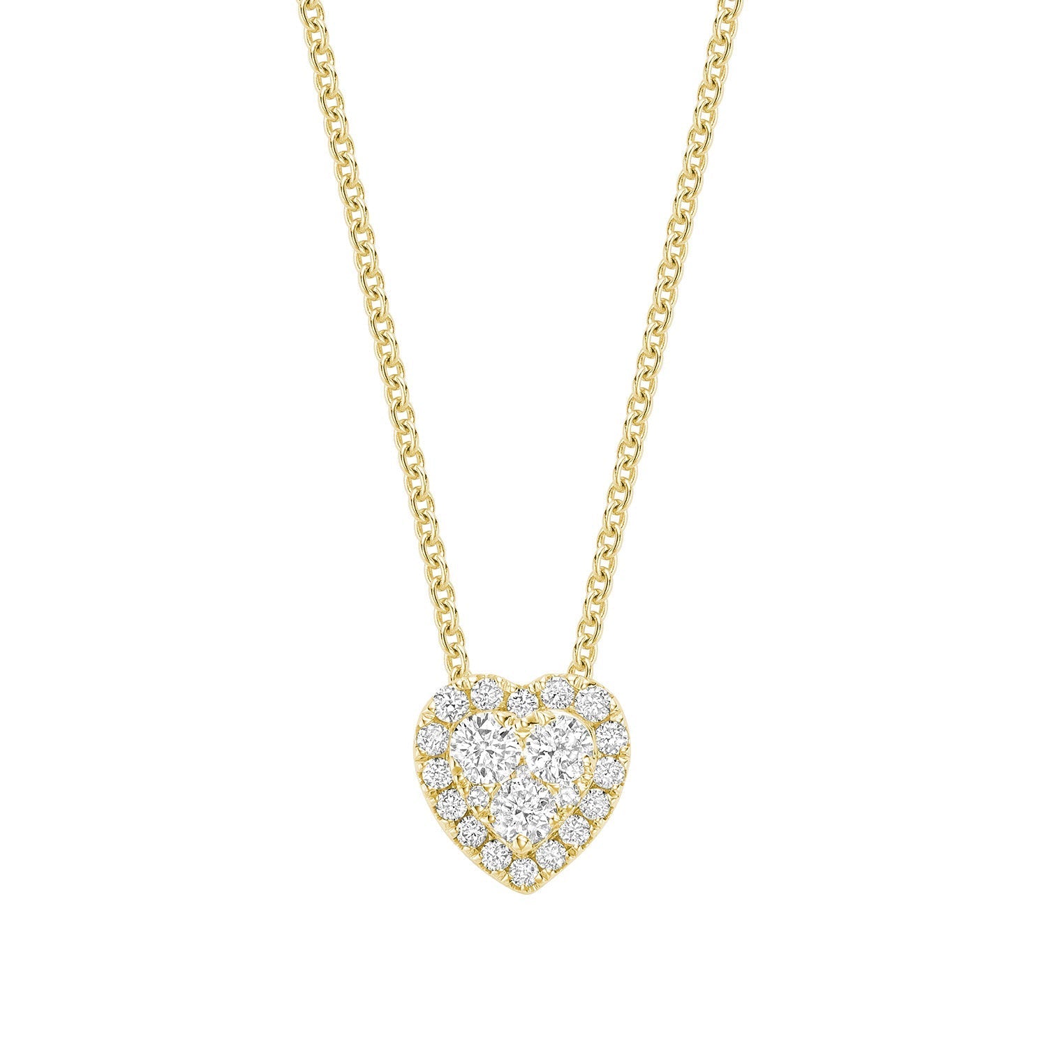 Heart Illusion Set Diamond Necklace