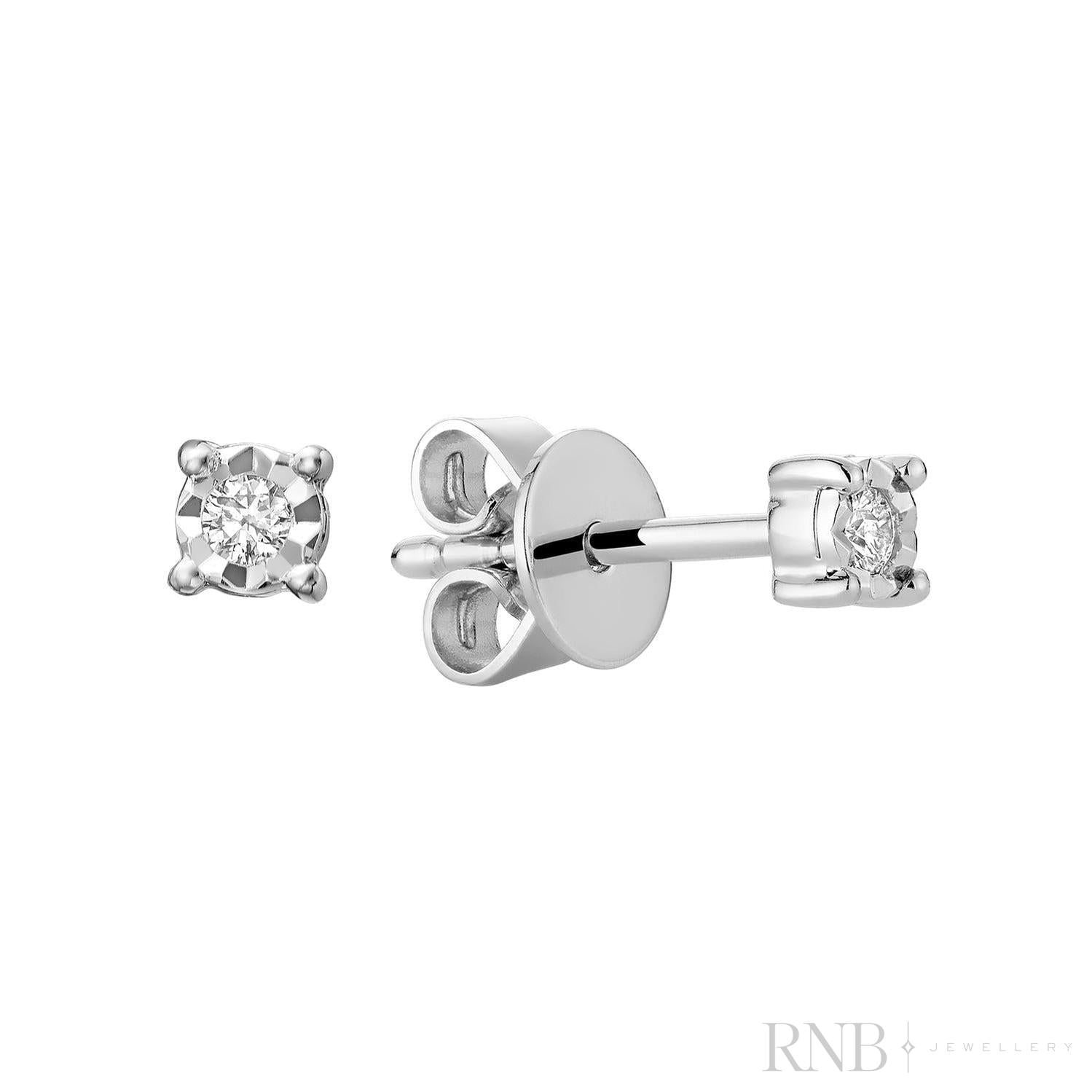 Illusion Diamond Stud Earrings-RNB Jewellery