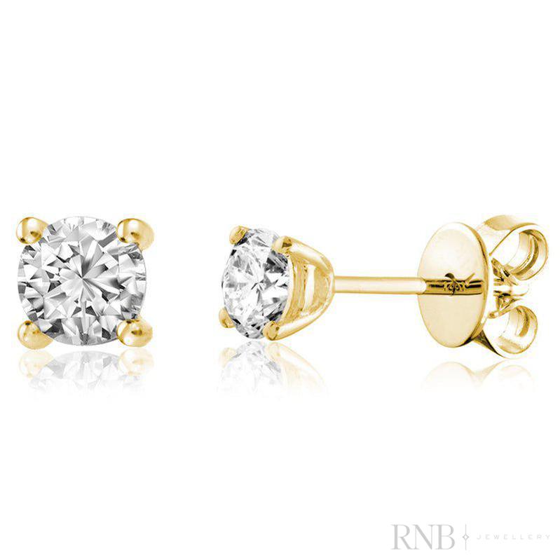 Solitaire Diamond Stud Earrings-RNB Jewellery