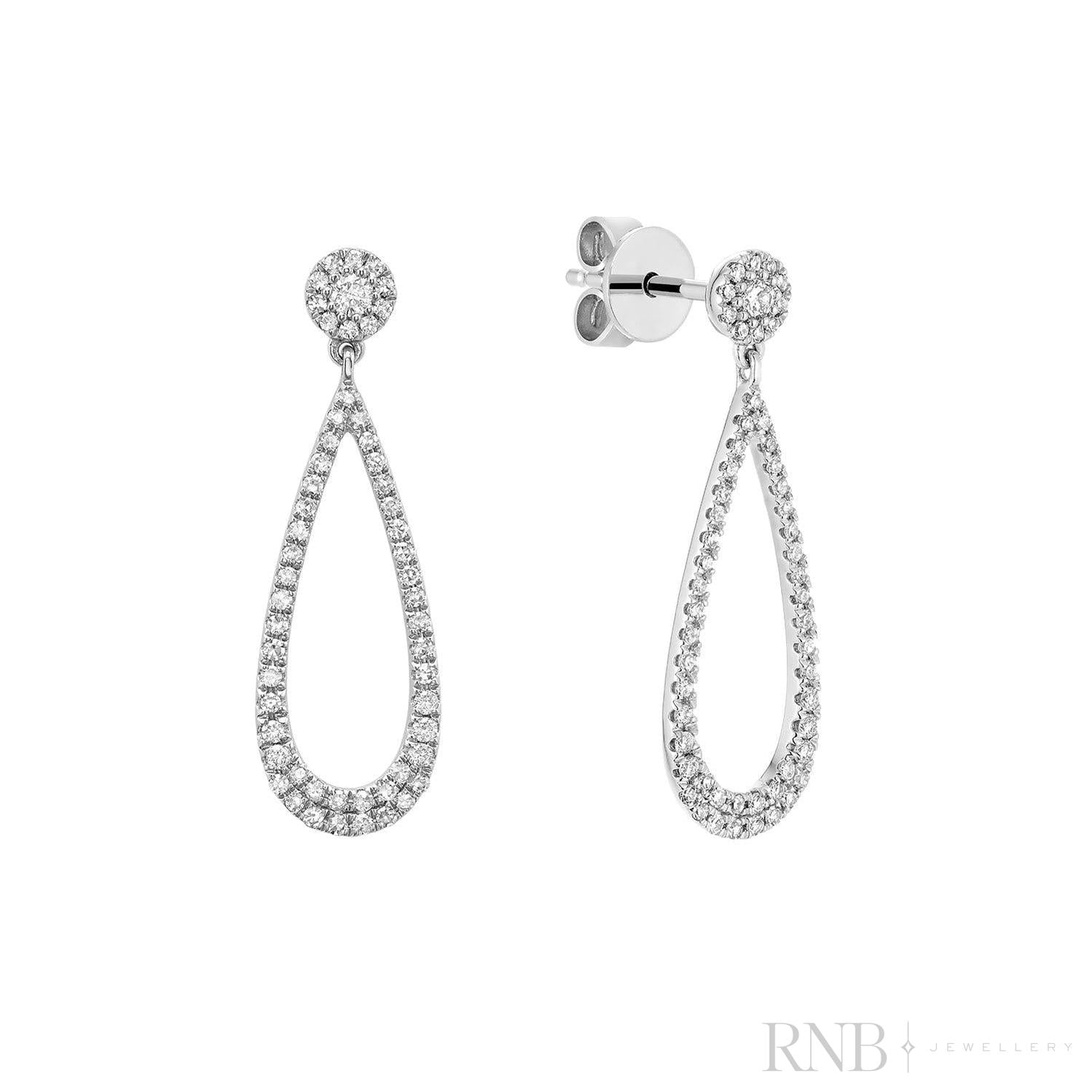 Drop Dangle Pear Shape Diamond Earrings-RNB Jewellery