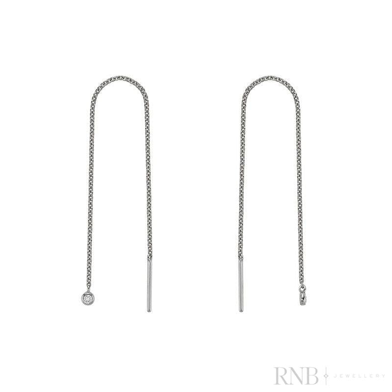 Dangle Chain Diamond Earrings-RNB Jewellery