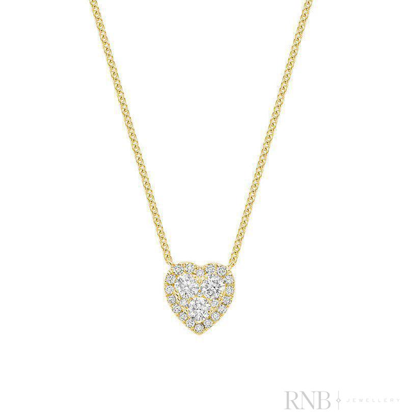 Halo Heart Illusion Diamond Pendant