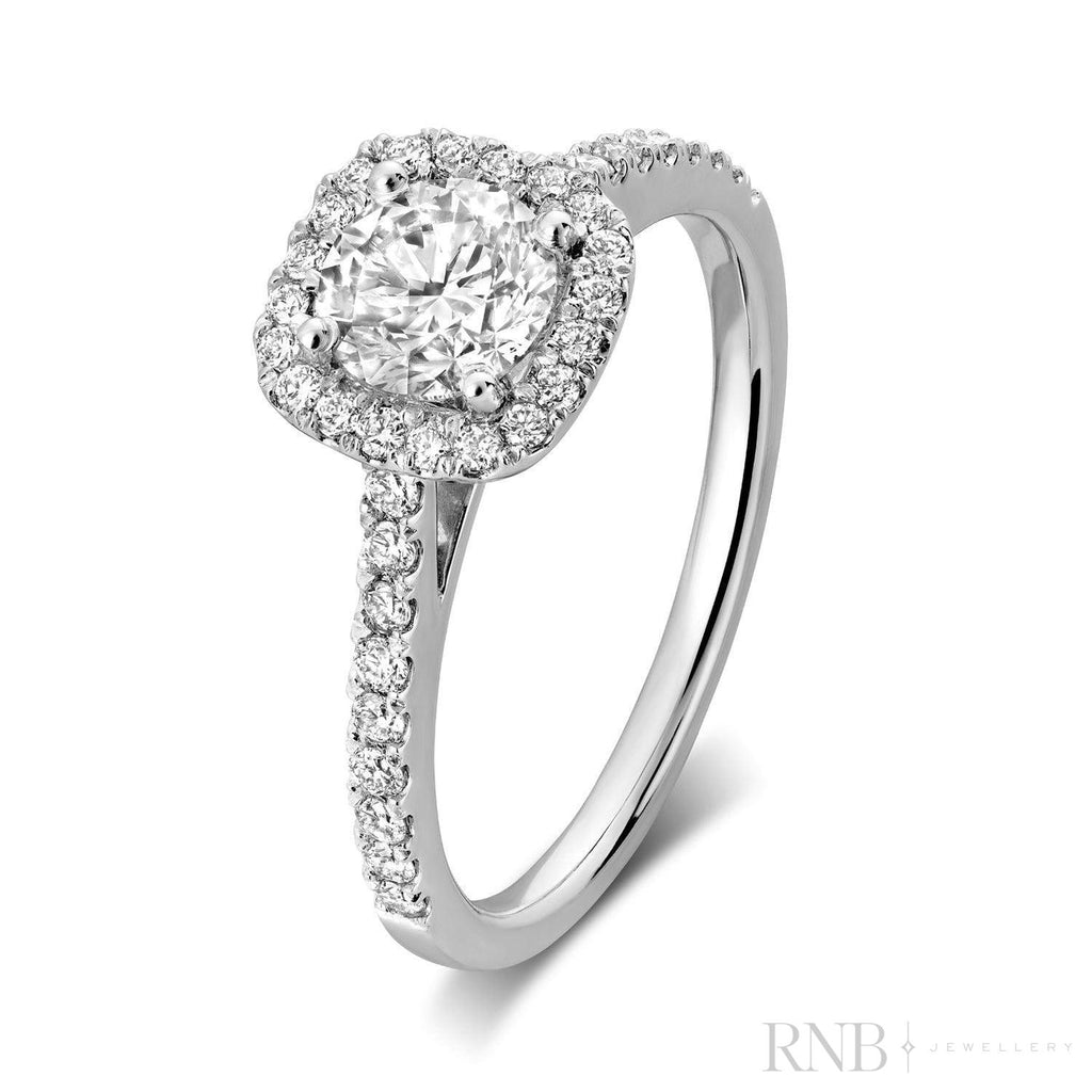 Cushion Halo Diamond Engagement Ring-RNB Jewellery