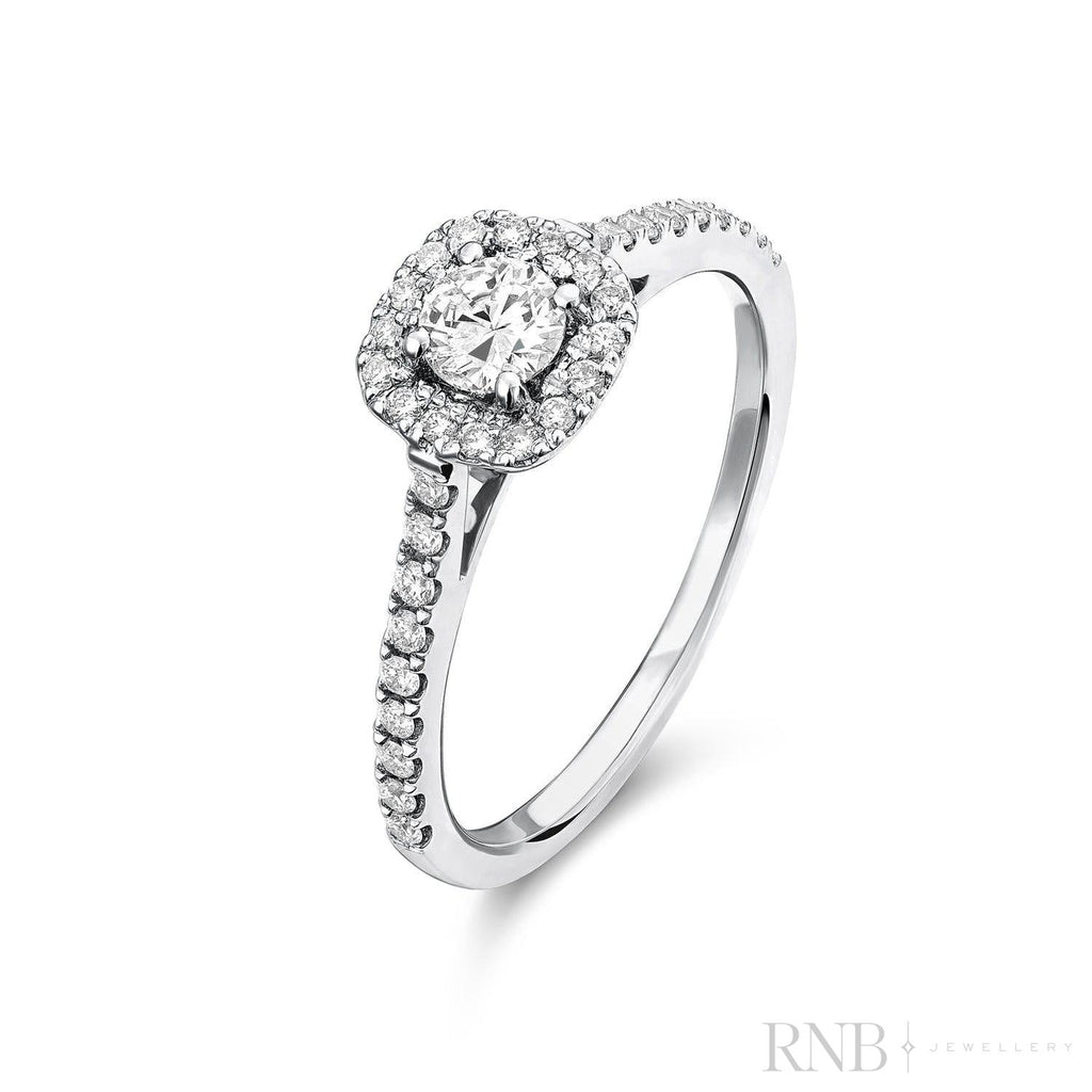 Cushion Halo Diamond Ring-RNB Jewellery