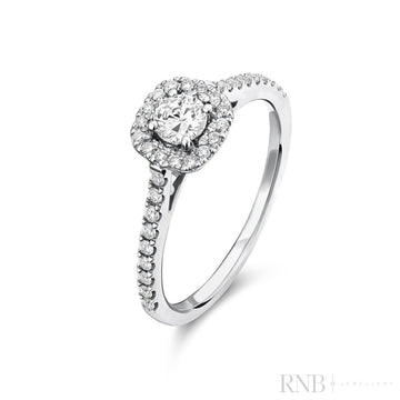 Cushion Halo Diamond Ring-RNB Jewellery