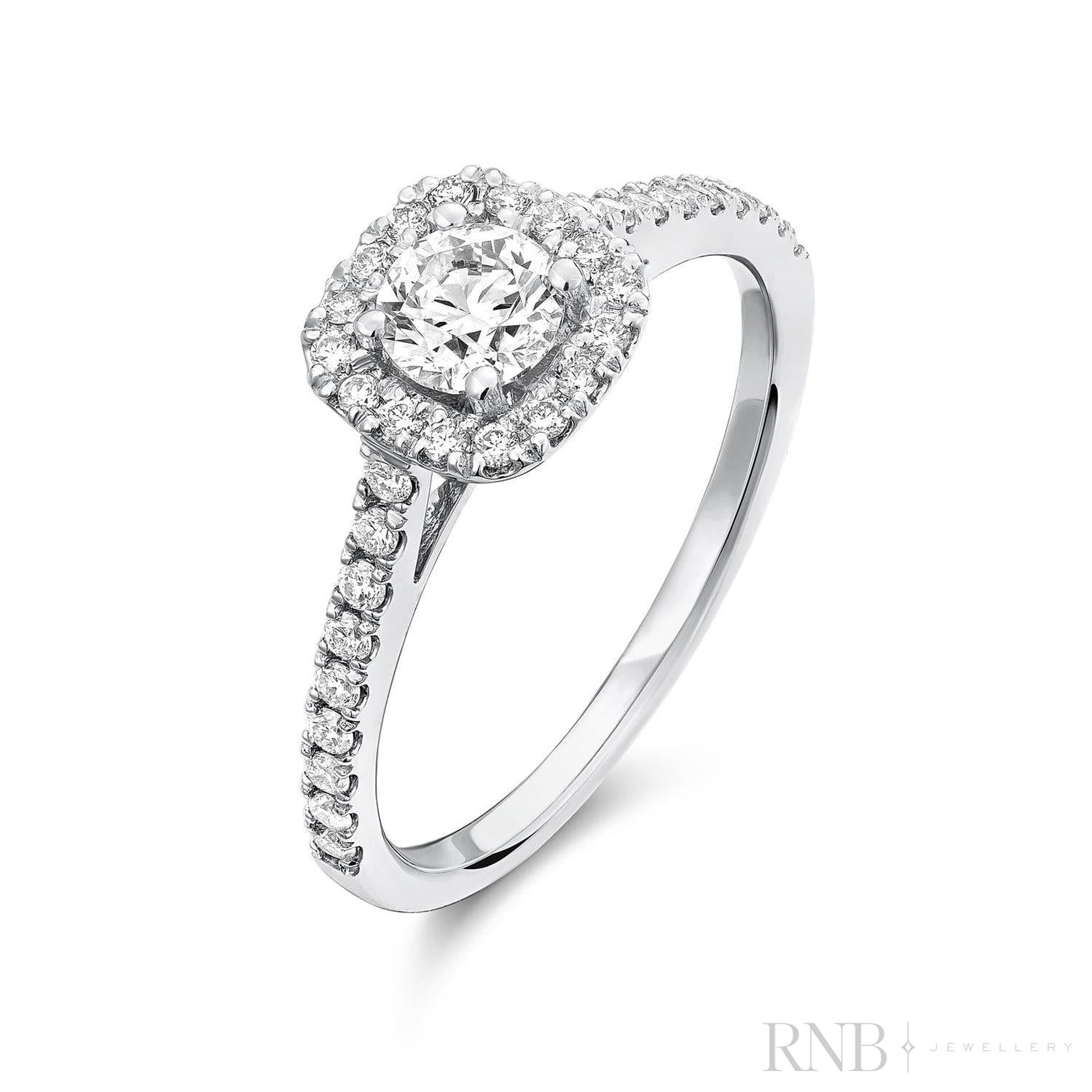 Cushion Halo Diamond Engagement Ring