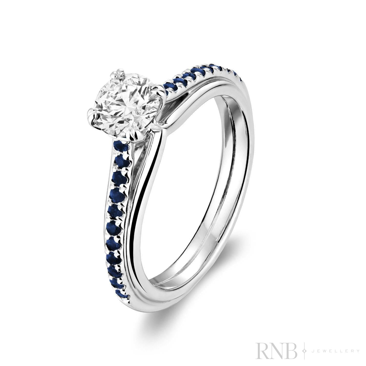 Faith Signature Blue Sapphire and Diamond Ring