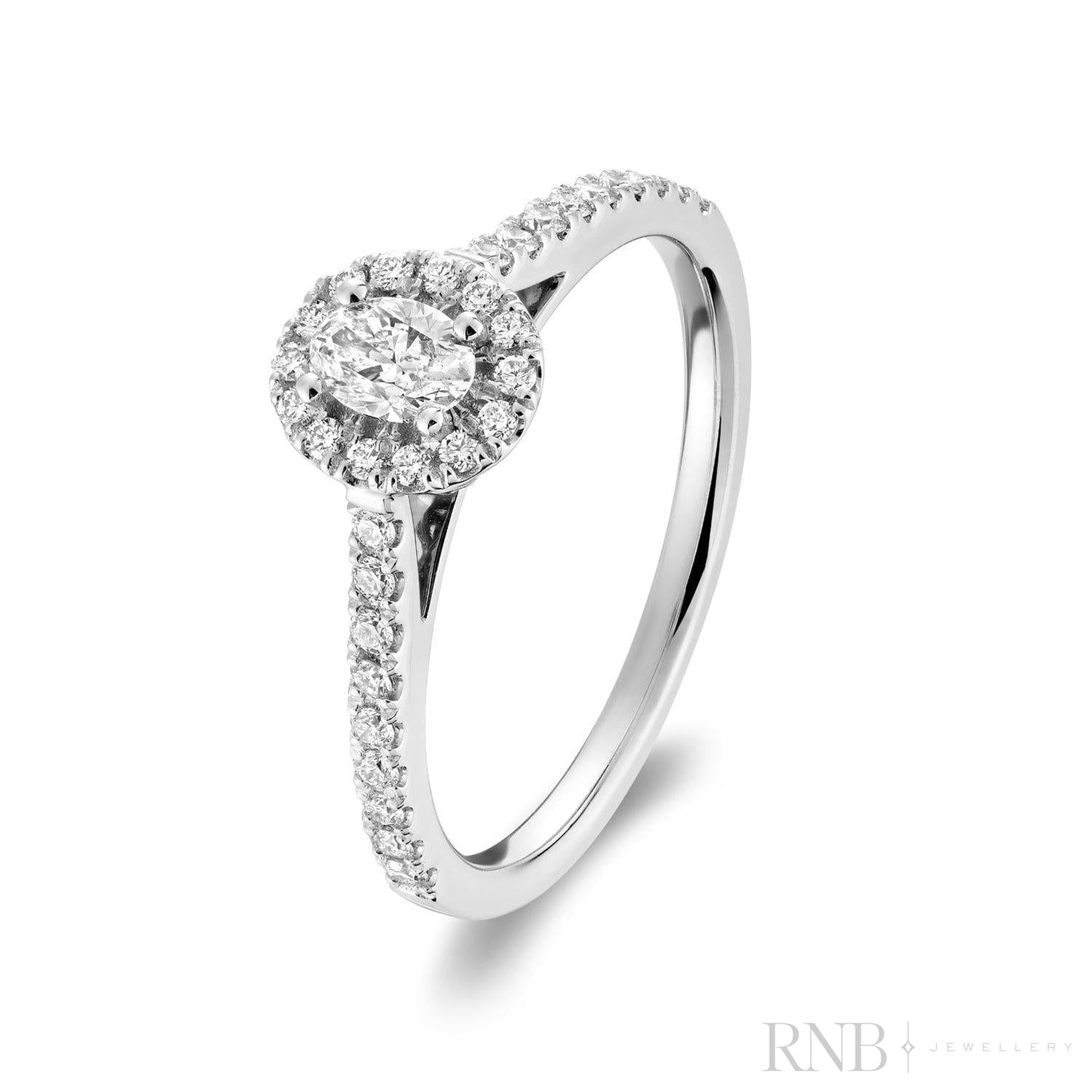 Oval Halo Diamond Engagement Ring