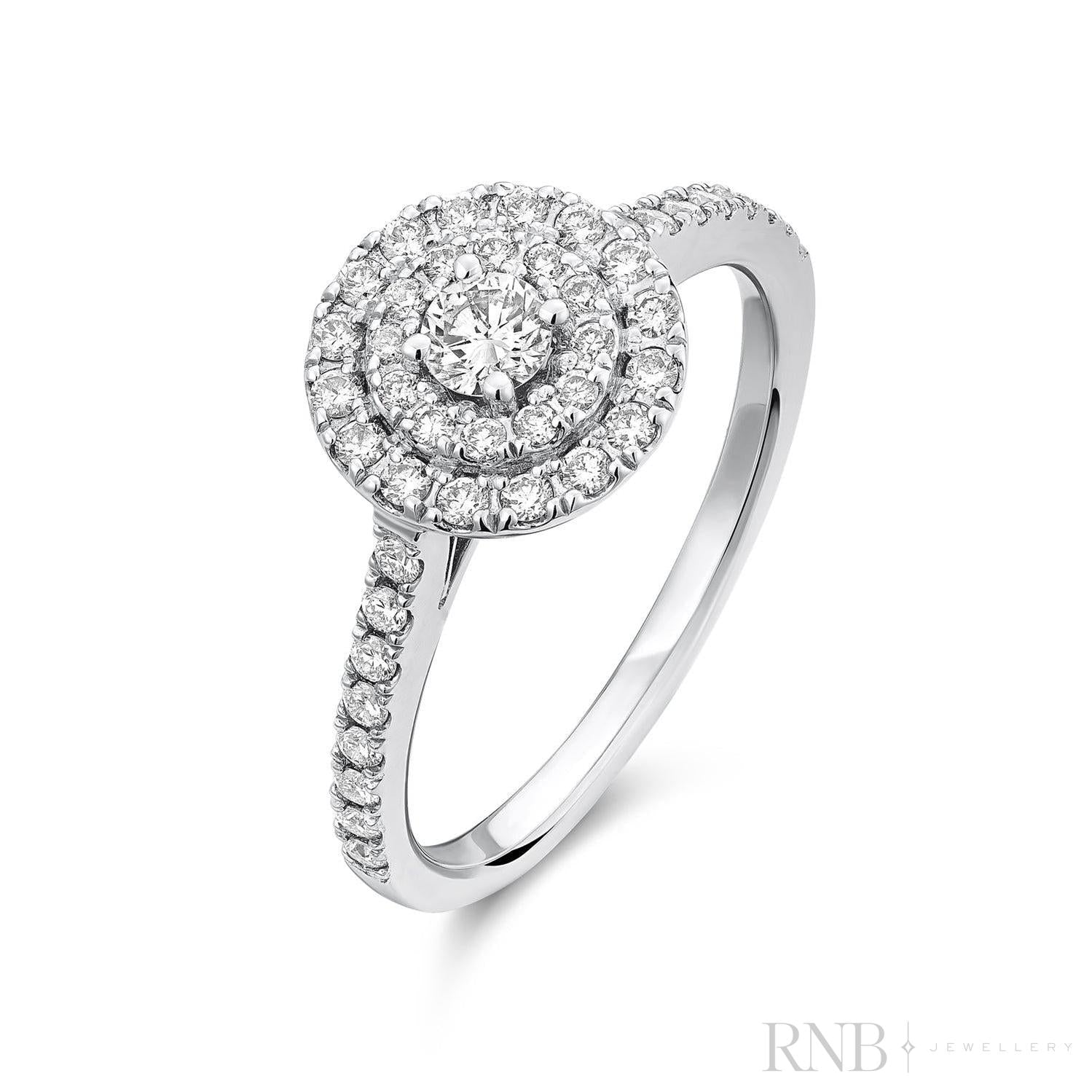 Round Double Halo Diamond Engagement Ring