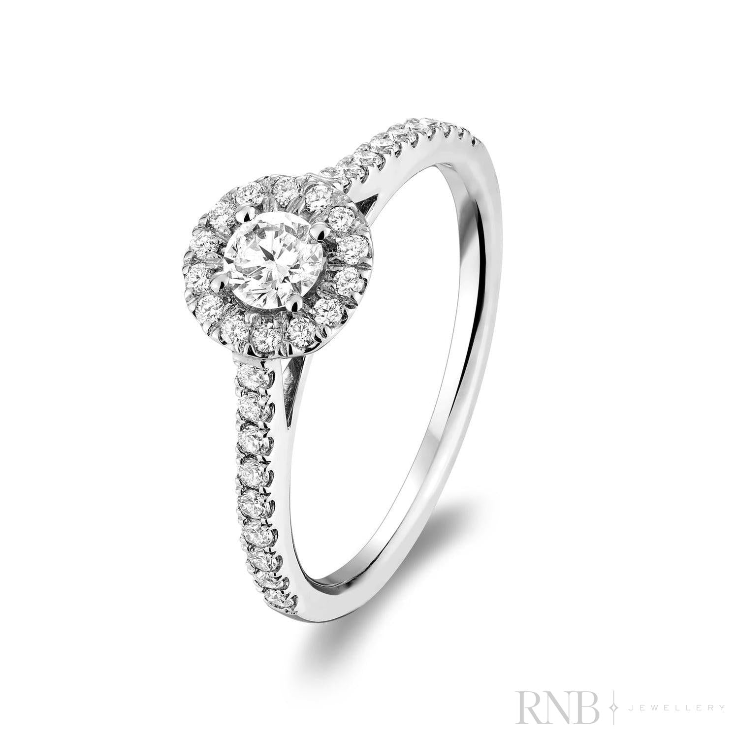 Round Halo Diamond Engagement Ring