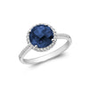 White Gold / Created Blue Sapphire / Closeout