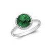 White Gold / Simulated Emerald / Closeout