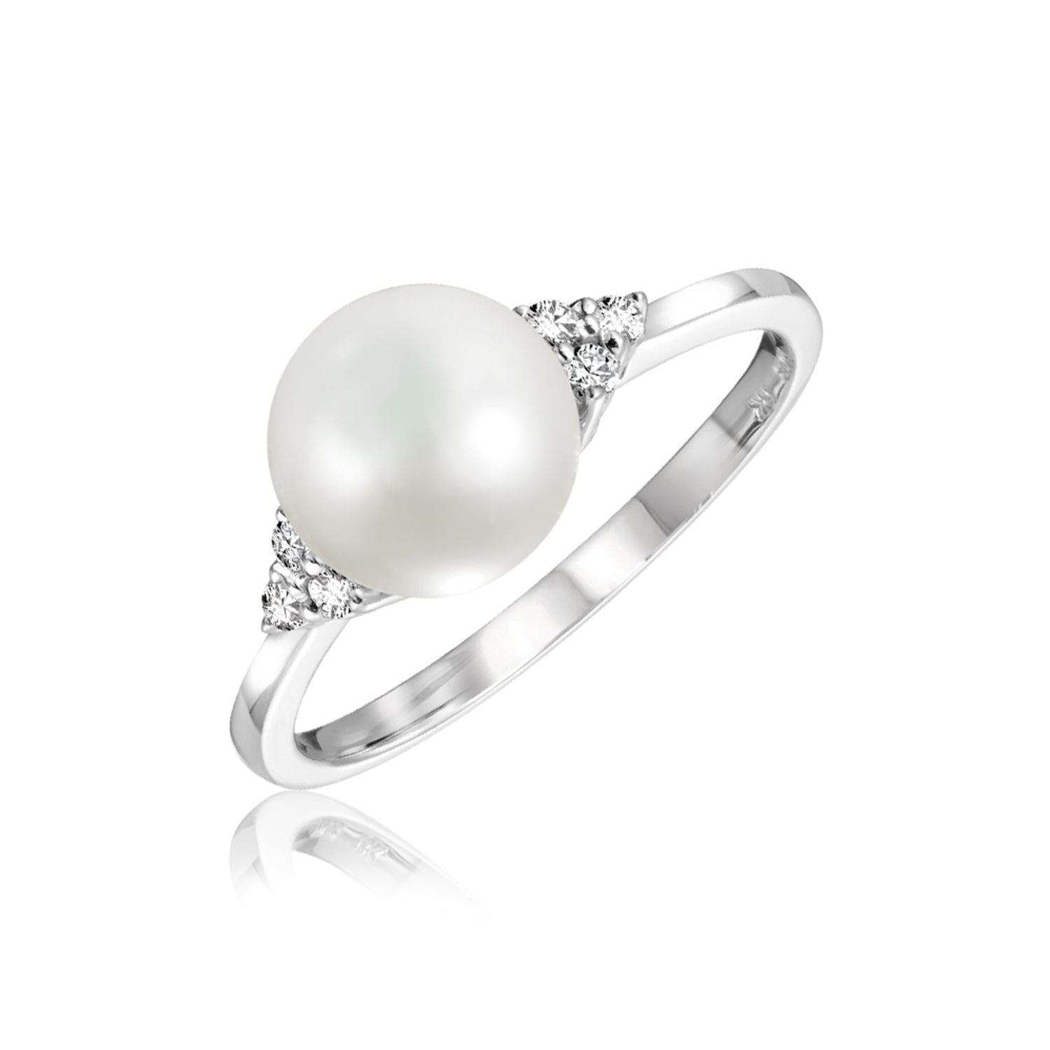 Cultured  Pearl & Diamond Ring