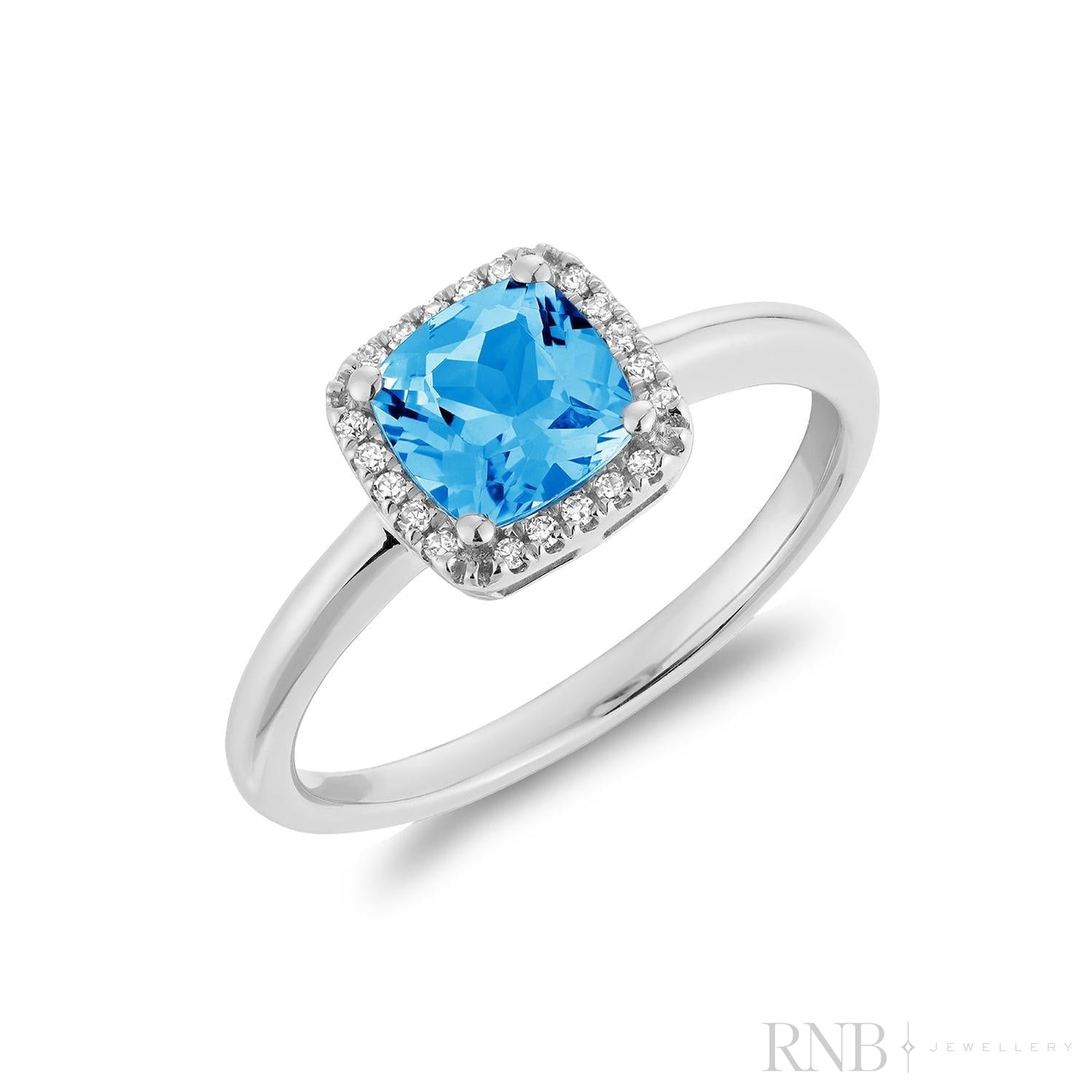 Cushion Halo Color Stone Diamond Ring-RNB Jewellery