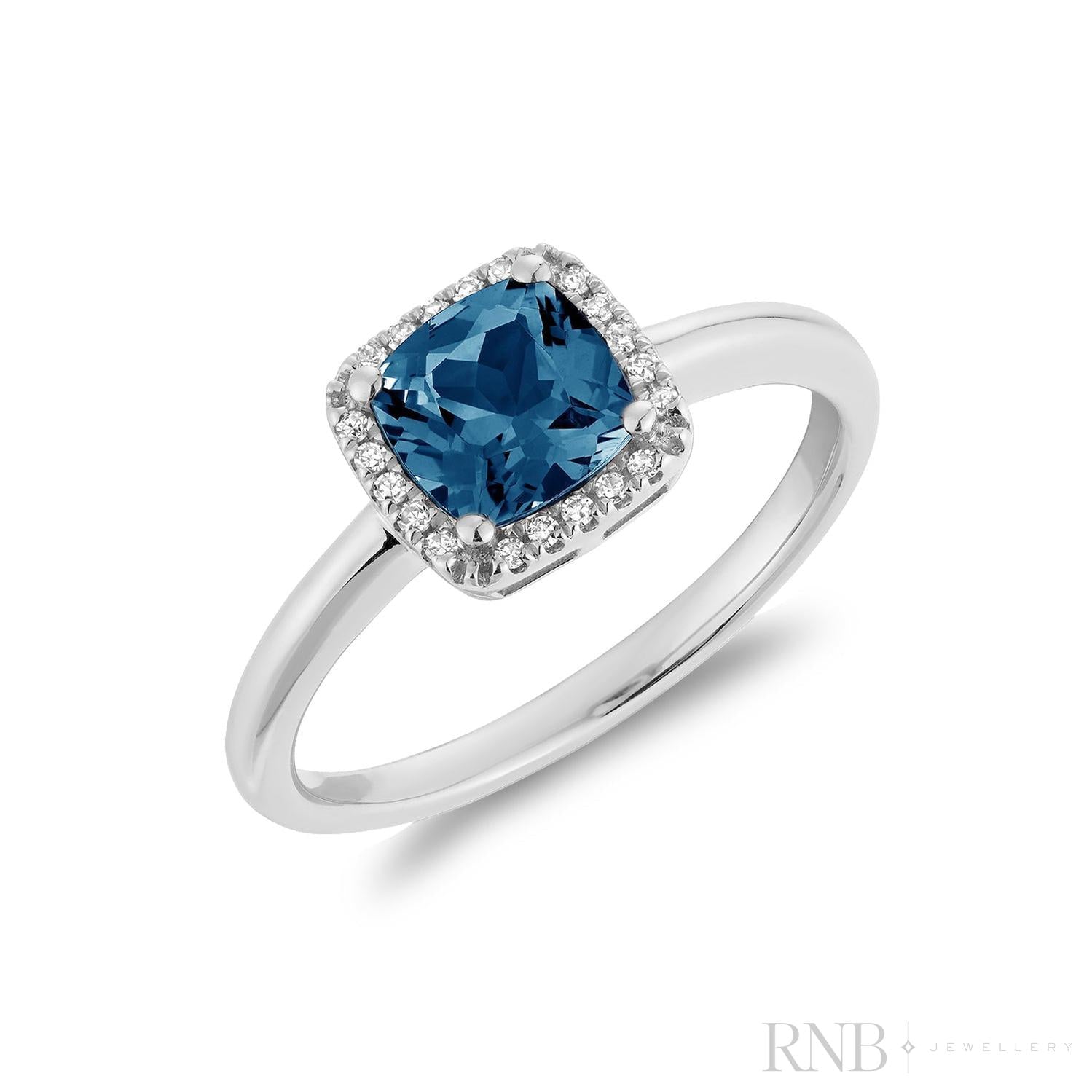 Cushion Halo Color Stone Diamond Ring-RNB Jewellery