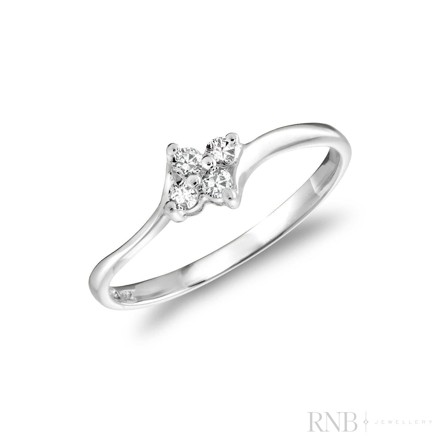 Solitaire Flower Diamond Ring-RNB Jewellery