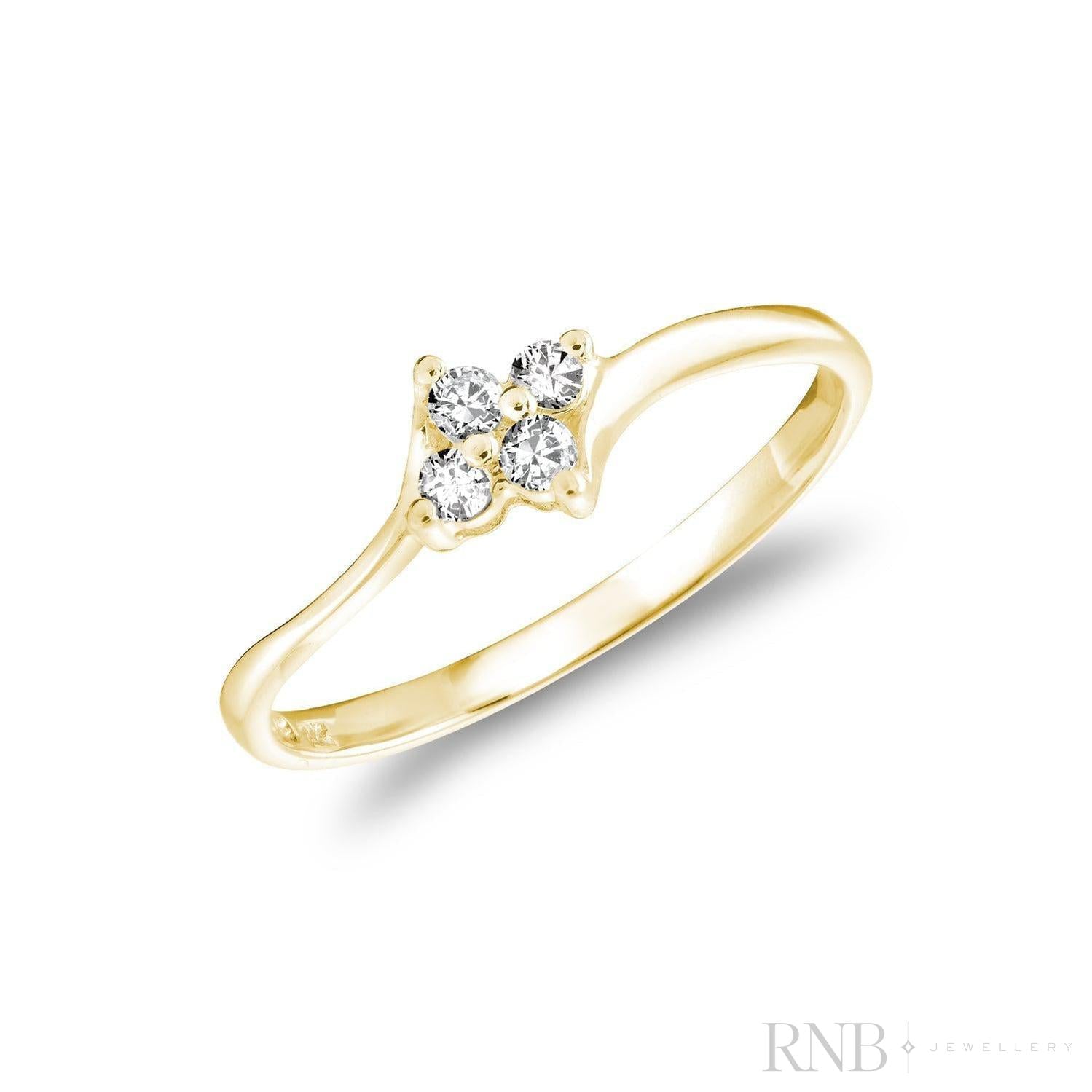 Solitaire Flower Diamond Ring-RNB Jewellery