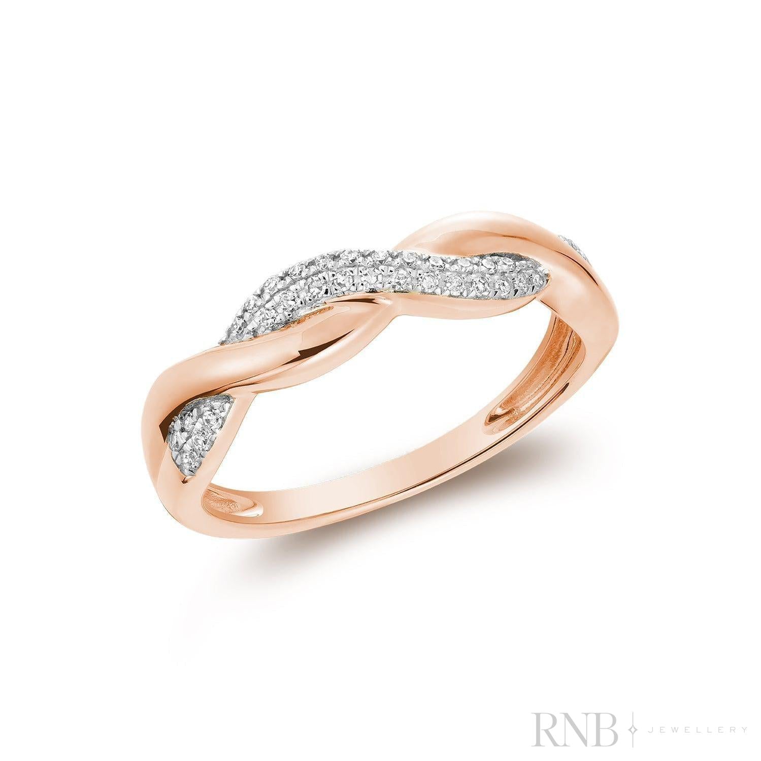 Intertwined Pave Diamond Ring-RNB Jewellery