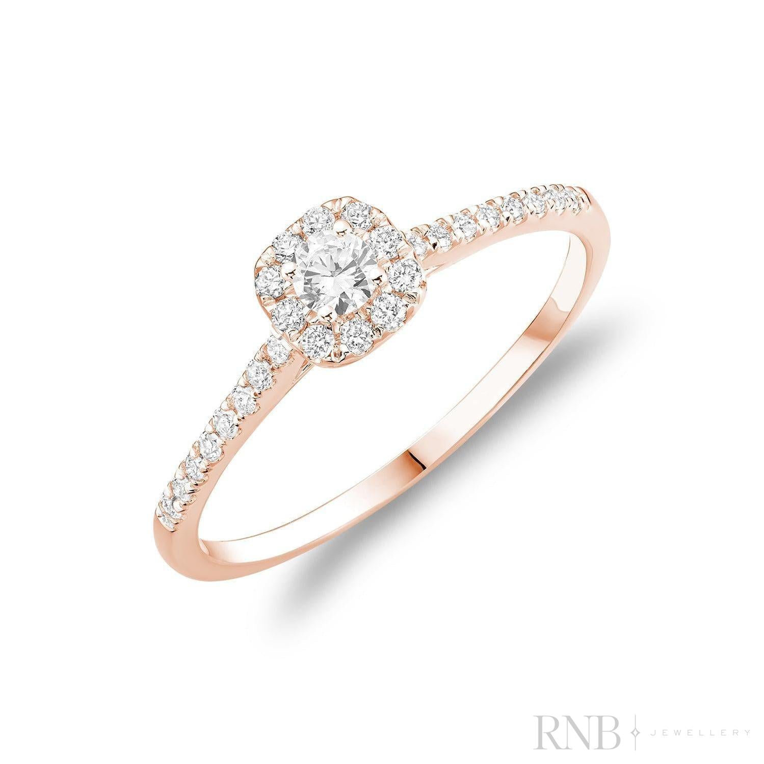 Cushion Diamond Halo Ring-RNB Jewellery