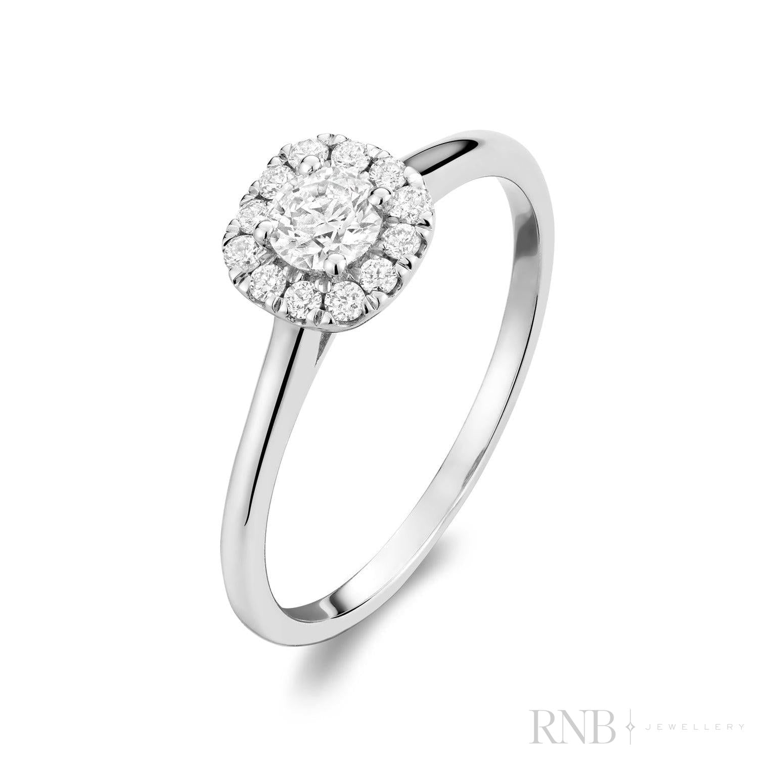 Cushion Diamond Halo Ring-RNB Jewellery