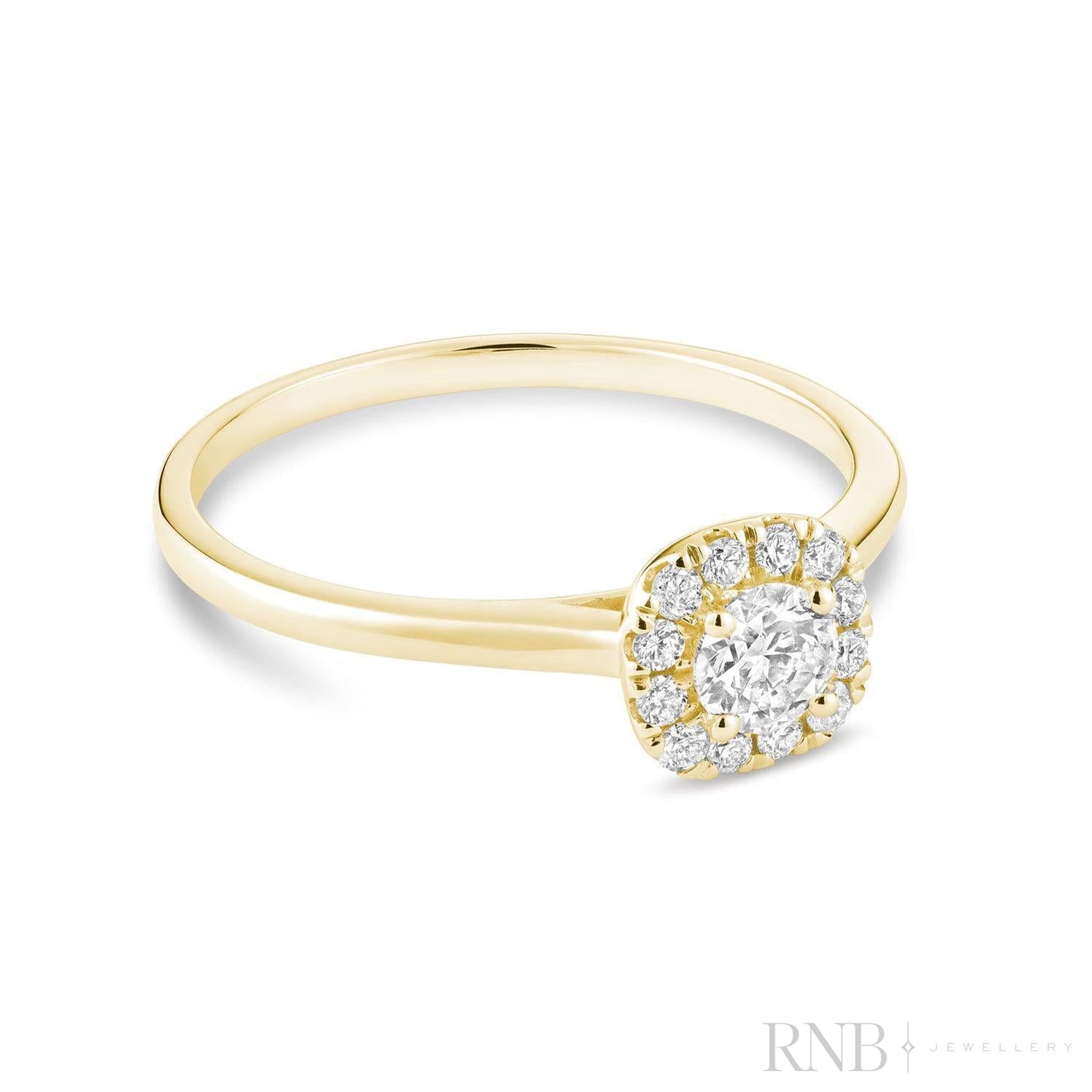 Cushion Diamond Halo Ring-RNB Jewellery