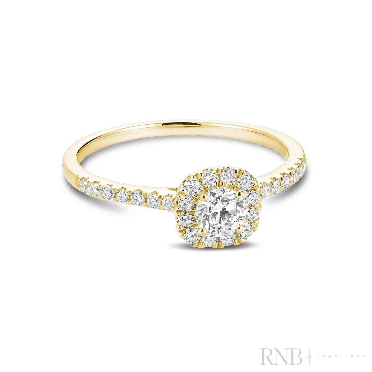 Cushion Diamond Halo Ring-RNB Jewellery