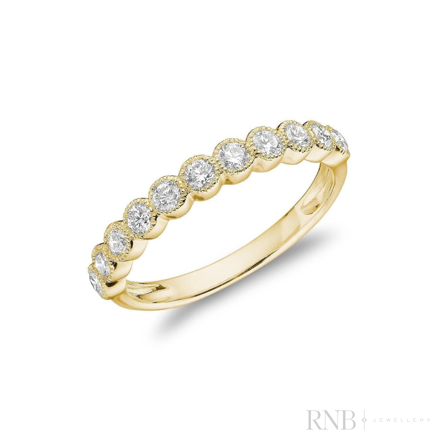 Semi Eternity Milgrain Diamond Ring-RNB Jewellery