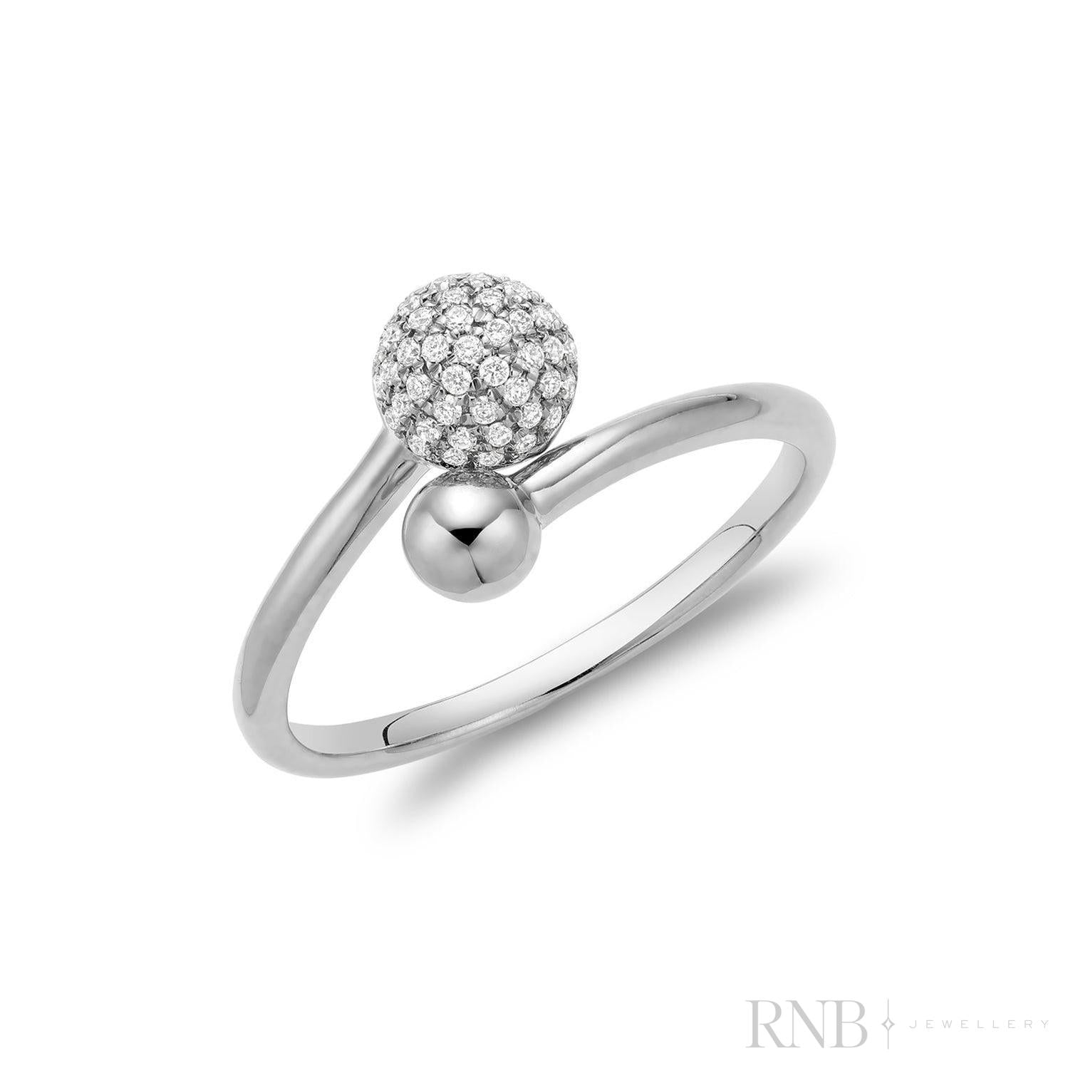 Diamond Pave Crossover Ring