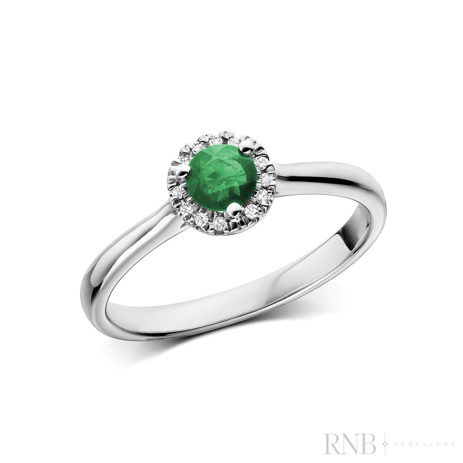 Precious Stone & Diamond Halo Ring-RNB Jewellery