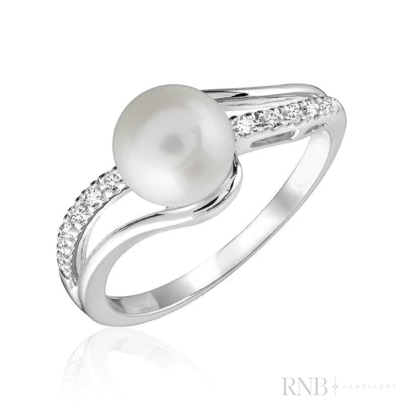 Cultured Pearl & Diamond Ring-RNB Jewellery