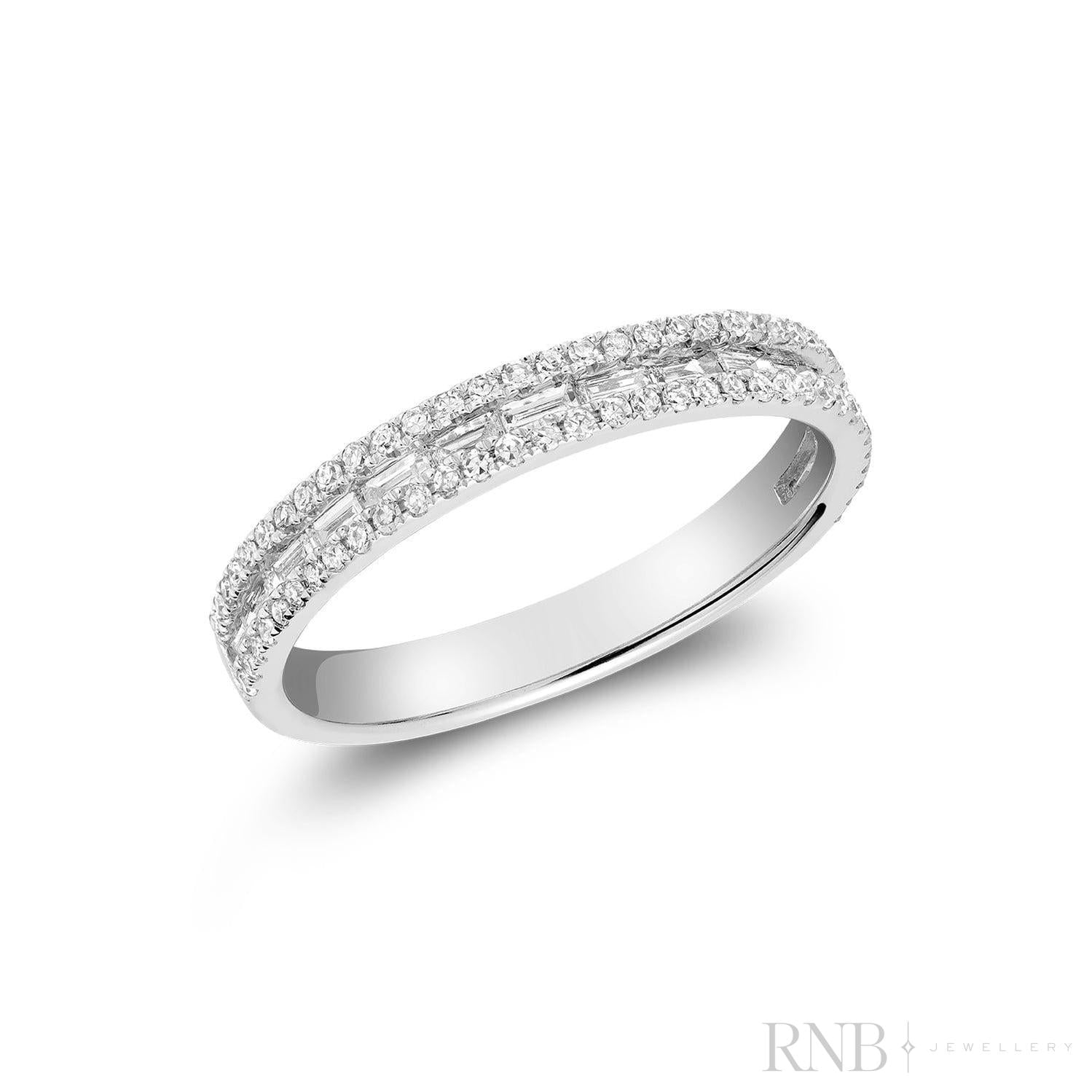 Semi Eternity Baguette & Round Diamond Ring