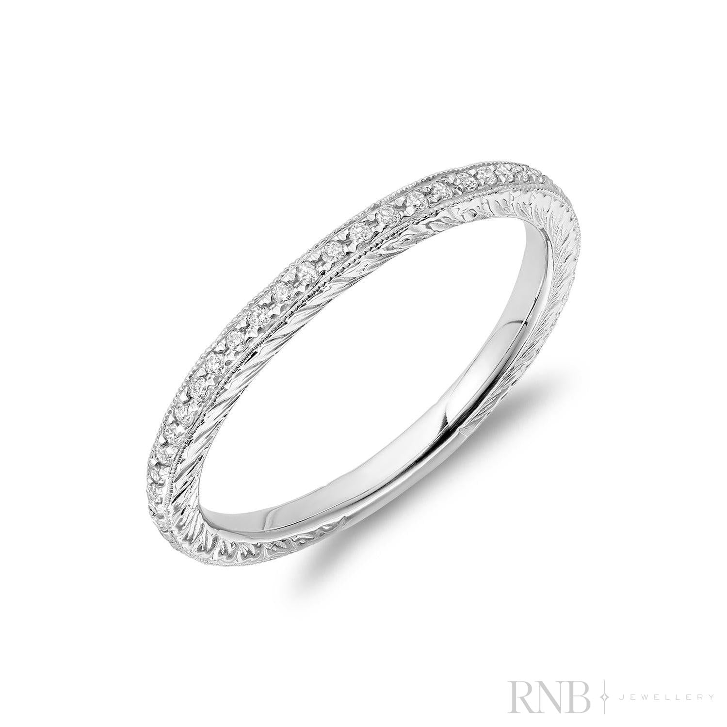 Pave Milgrain Diamond Eternity Ring