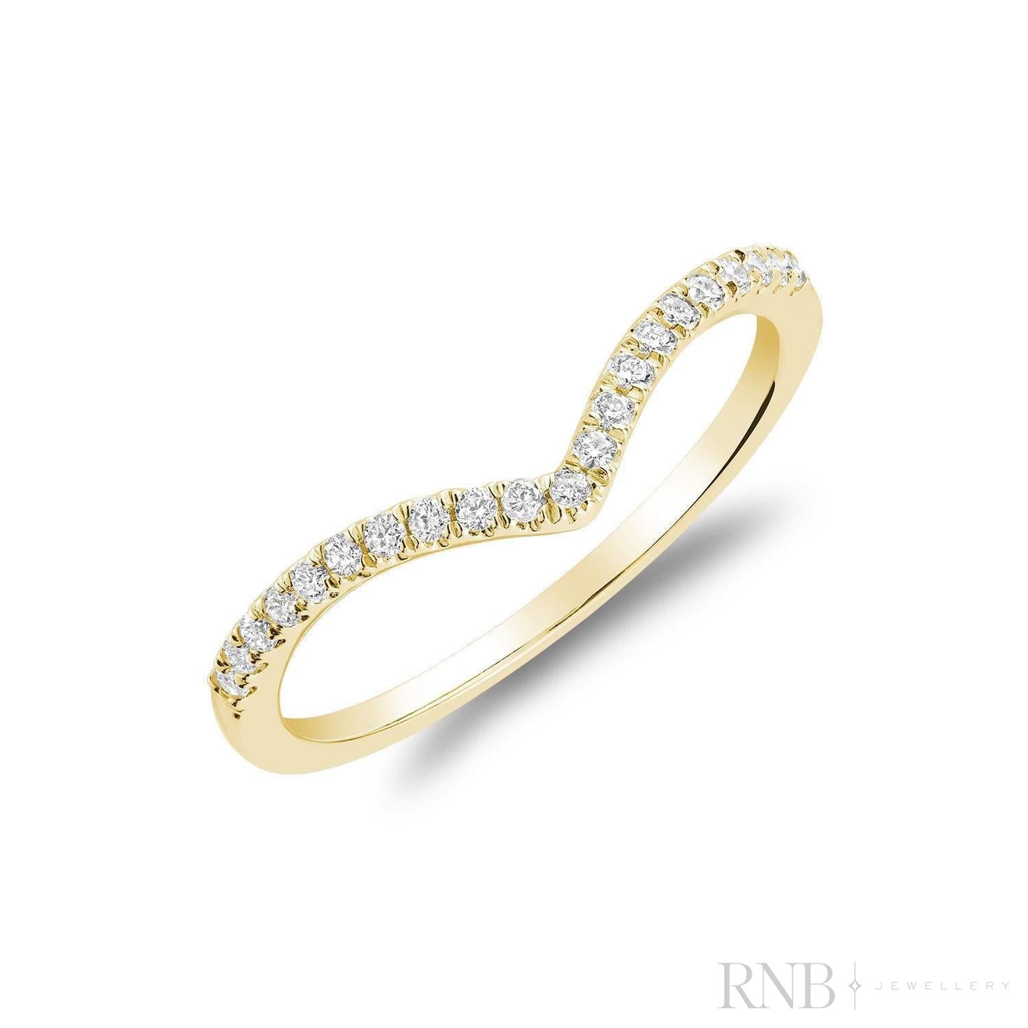 V Shape Semi Eternity Diamond Ring-RNB Jewellery