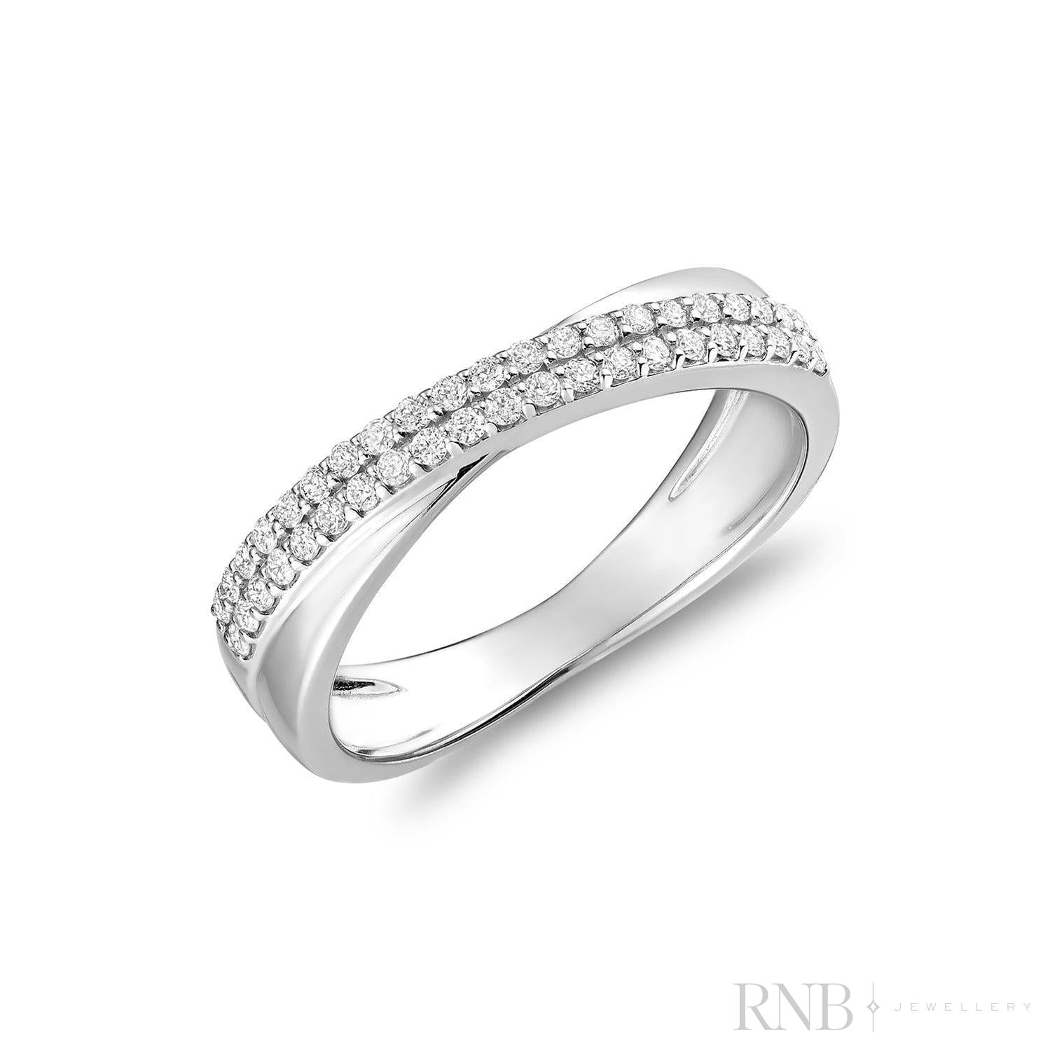 Crossover Pave Diamond Ring-RNB Jewellery