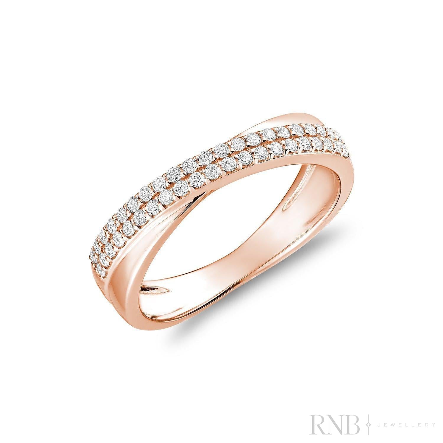 Crossover Pave Diamond Ring-RNB Jewellery