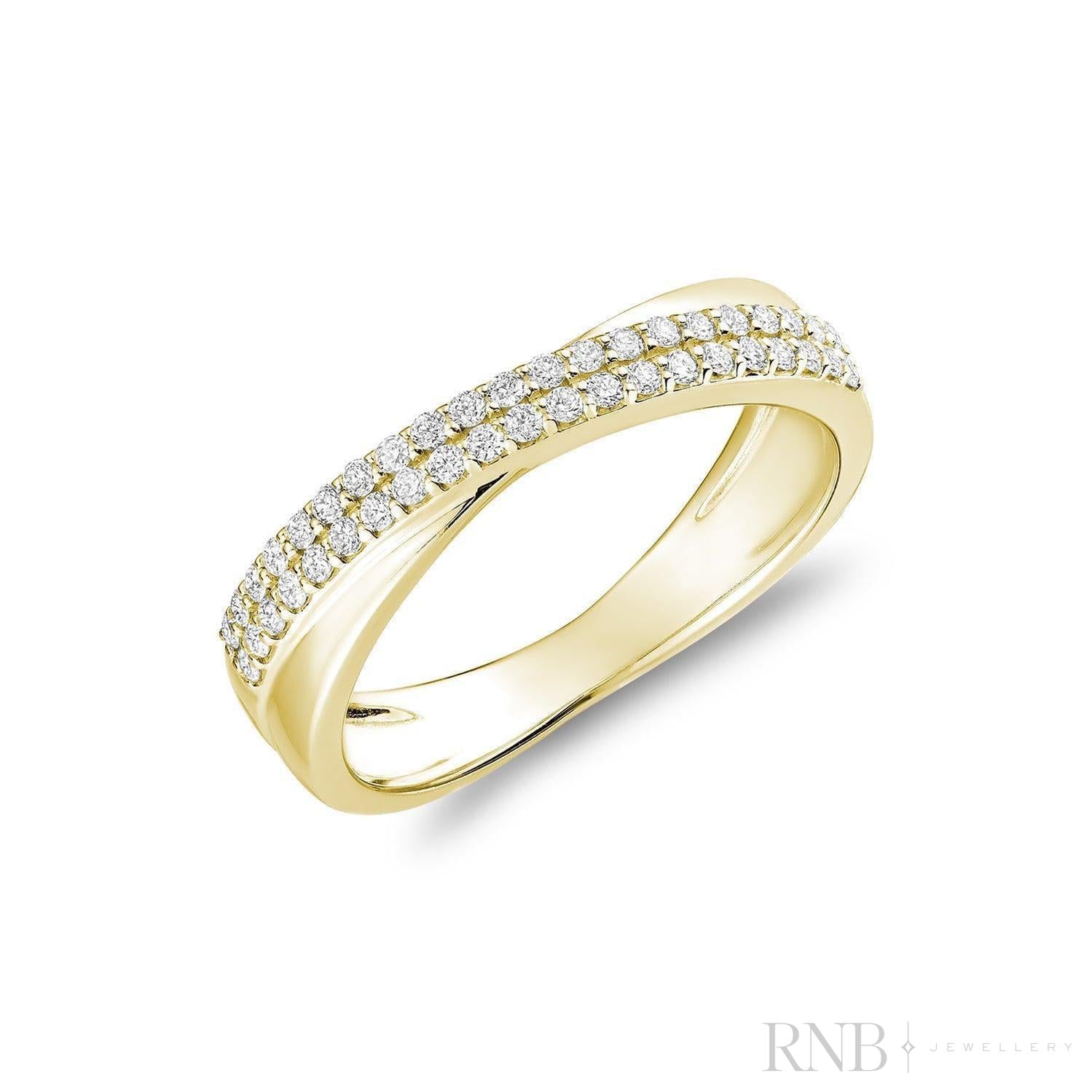 Crossover Pave Diamond Ring-RNB Jewellery