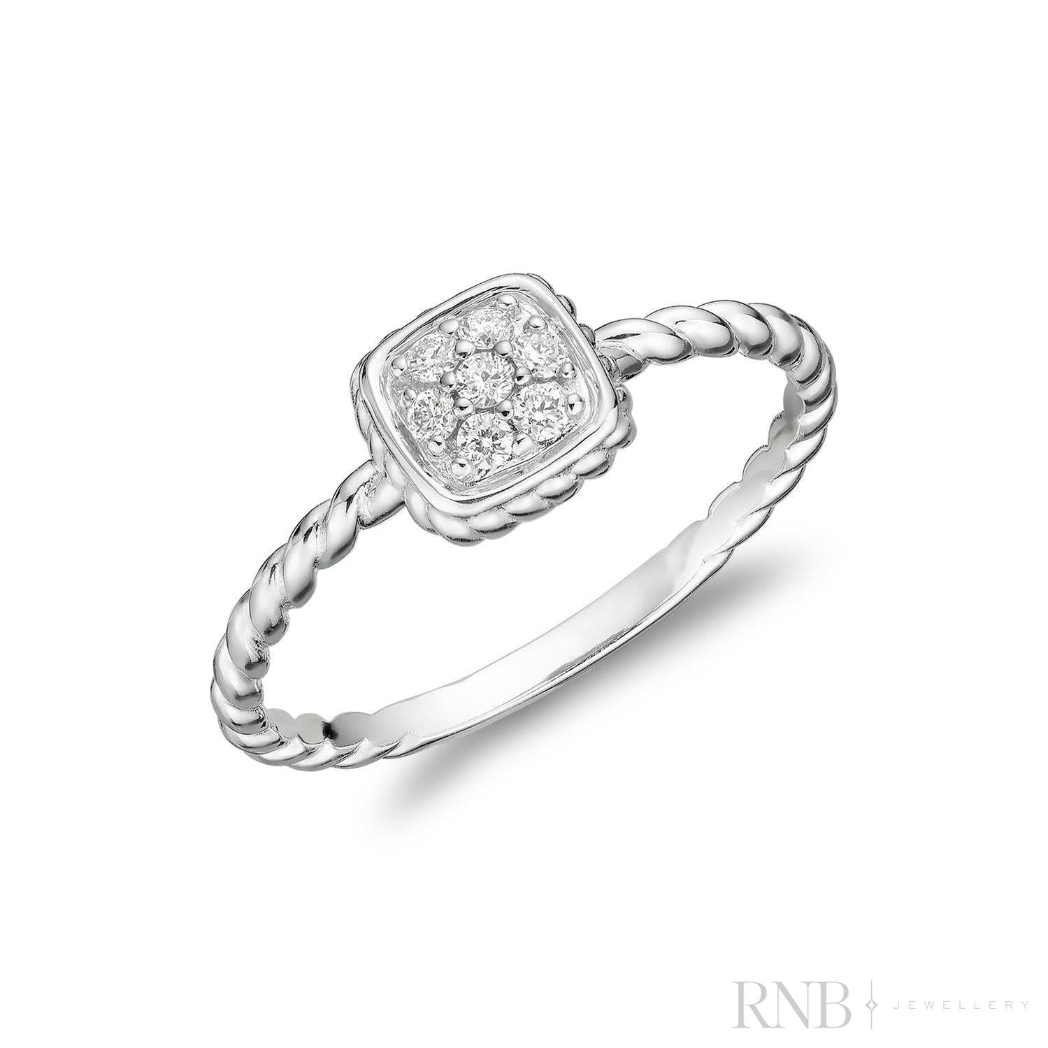 Cushion Rope Diamond Ring-RNB Jewellery