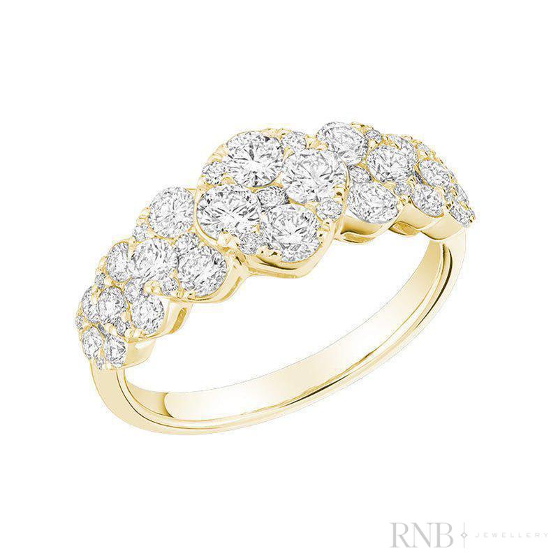 Fancy Multi Cluster Diamond Ring