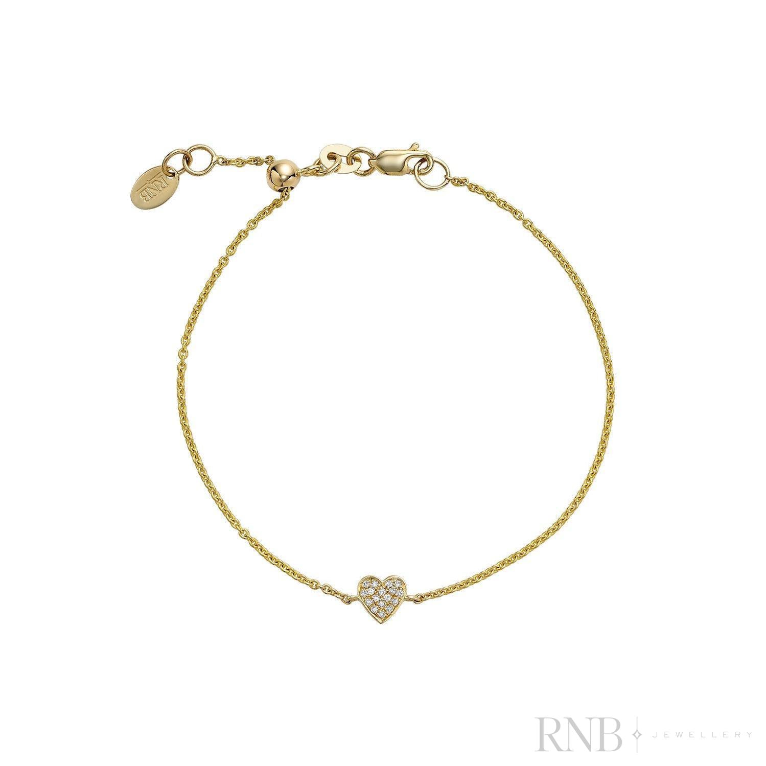 Heart Shape Pave Diamond Bracelet-RNB Jewellery