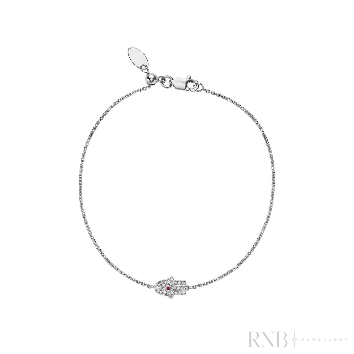 Precious Stone & Diamond Hamsa Bracelet-RNB Jewellery