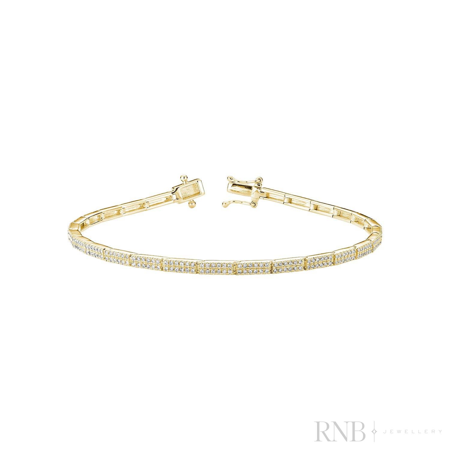 Link Pave Diamond Bracelet-RNB Jewellery